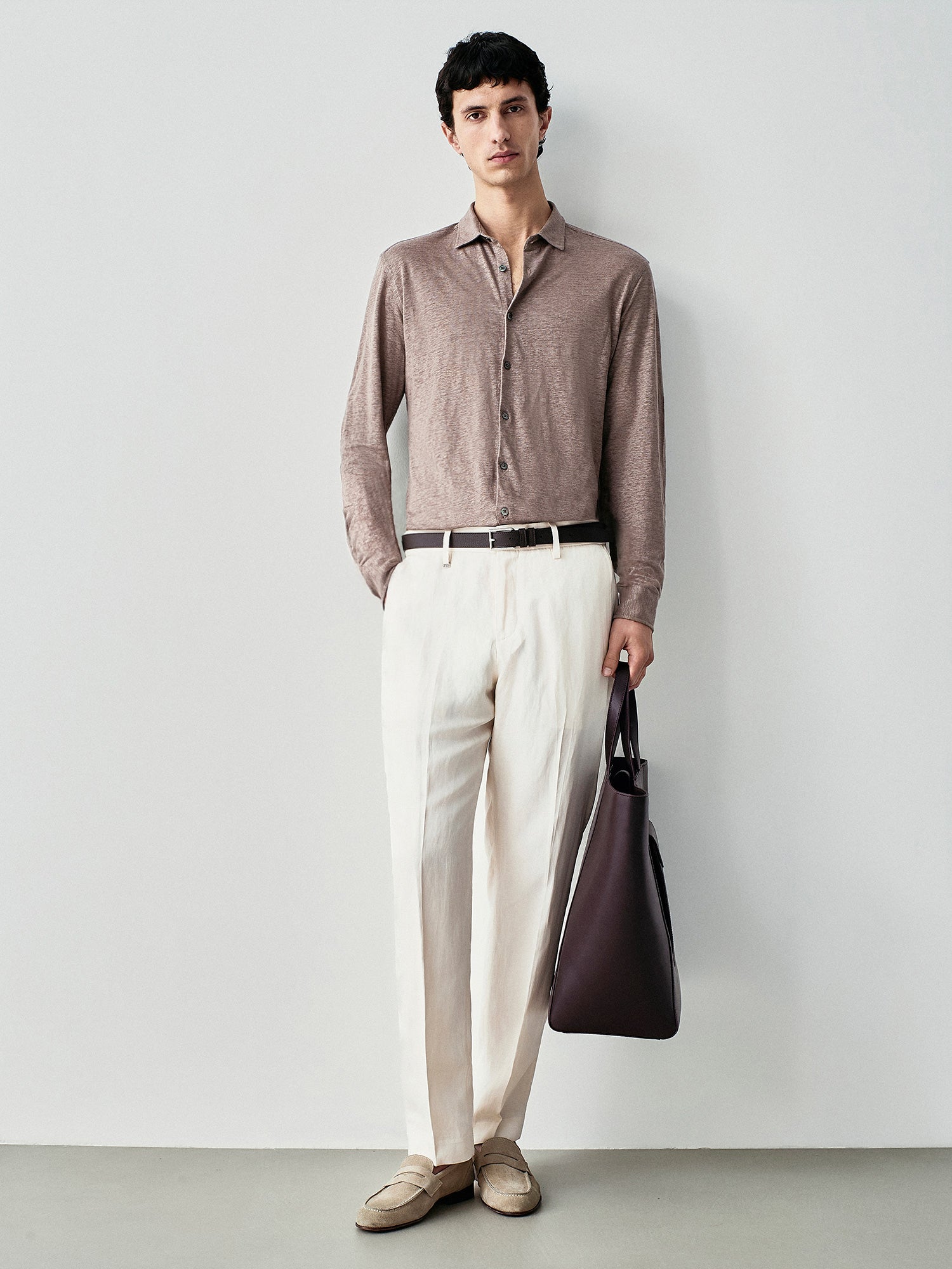 Camicia in jersey di lino