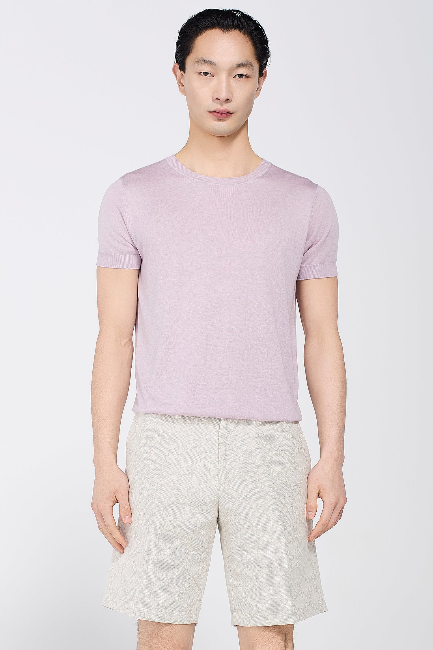 SILK BLEND ROUND NECK T-SHIRT