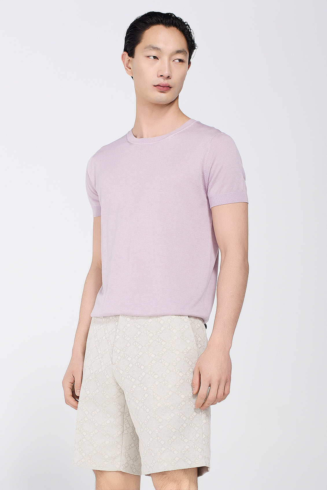 SILK BLEND ROUND NECK T-SHIRT