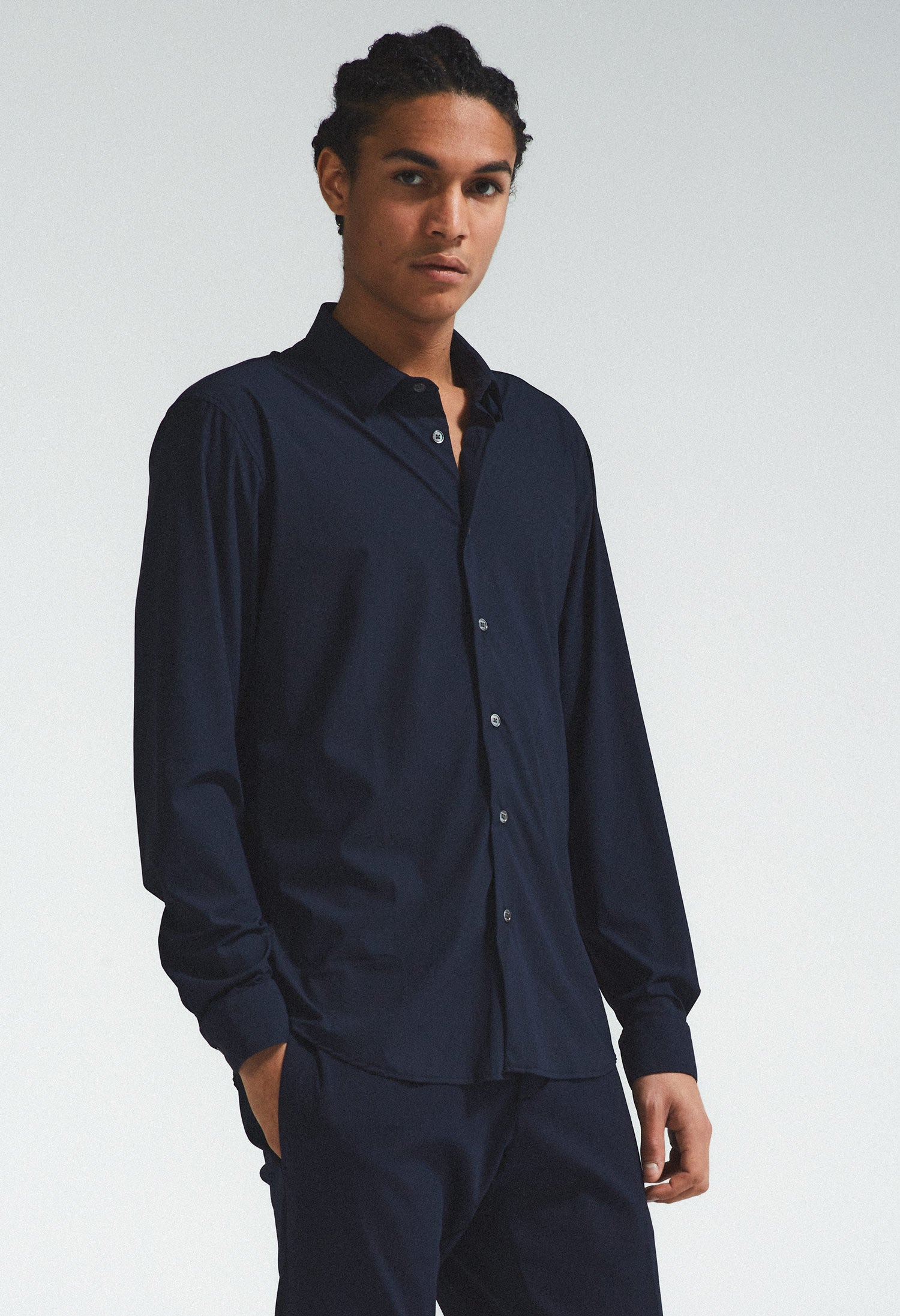 SHIRT IN TECHNICAL FABRIC - BLUE